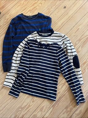 Kids J. Crew, Polo and Lands End Navy & White Striped Long-Sleeve Tee